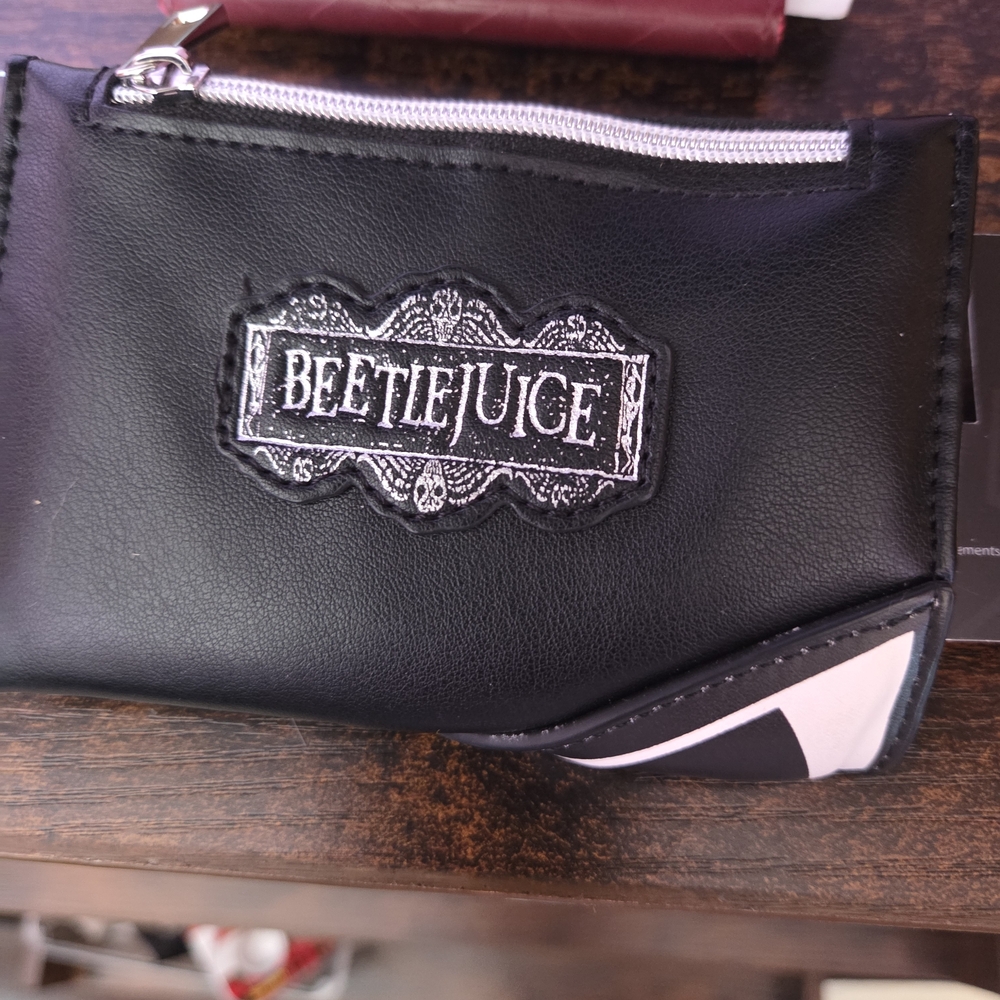 Beetleljuice Striped Snake Patch Wallet - Black with White & Mint Accent - Picture 2 of 2